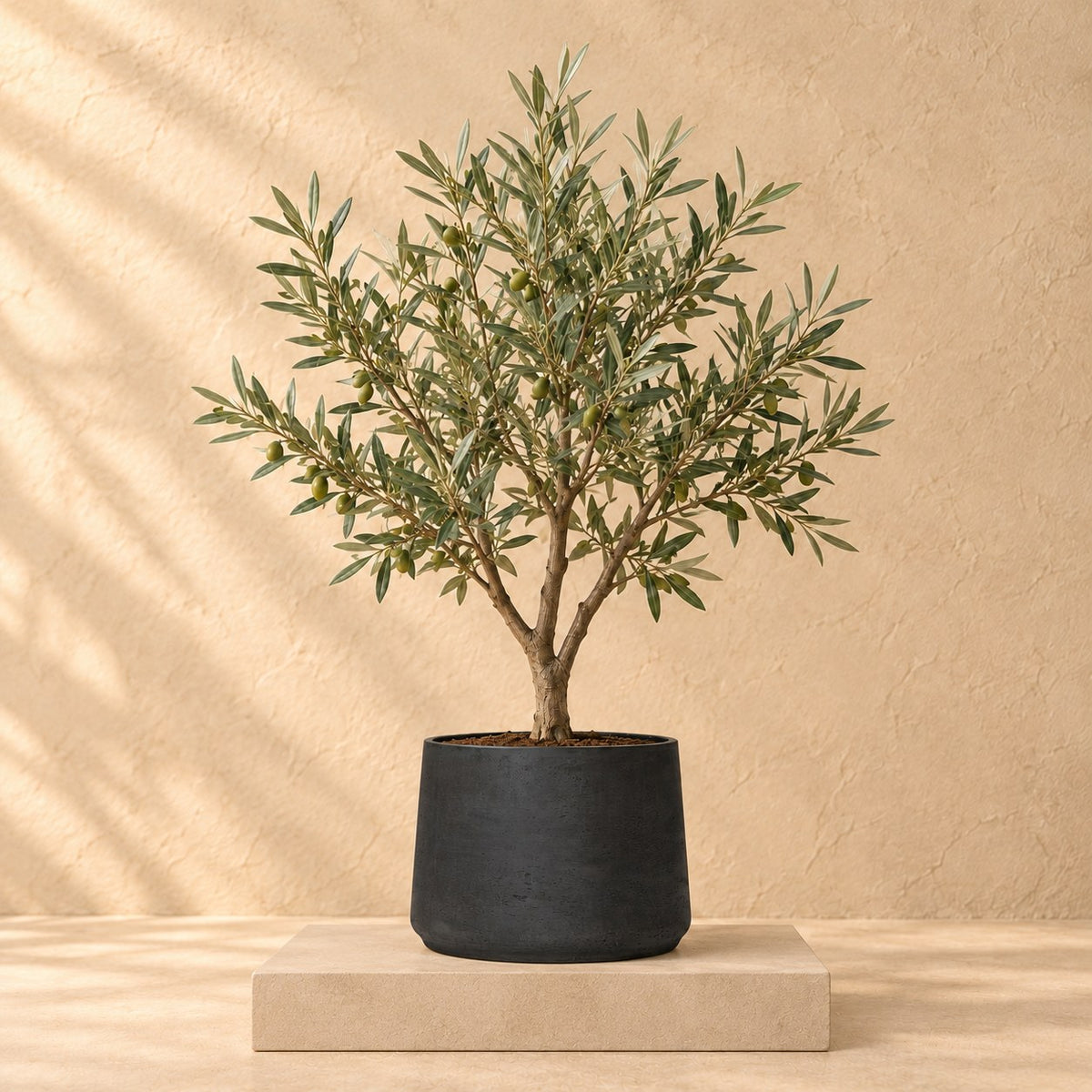 Sierpot Patt Black Washed Ø34 x H28 cm, beplant