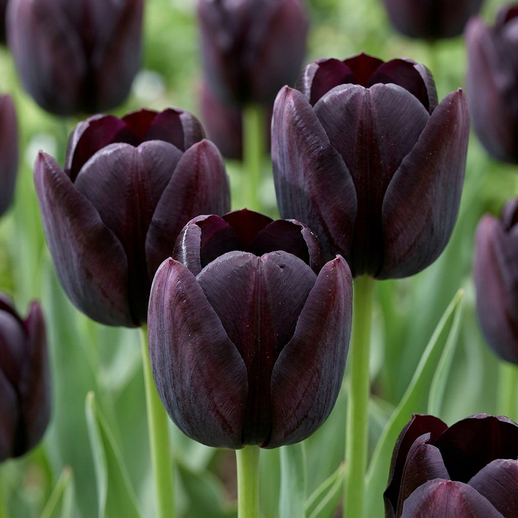 Tulpen Black in bloei