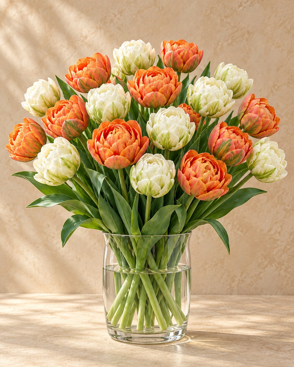 Tulip bulbs Candle Light in flower in a vase