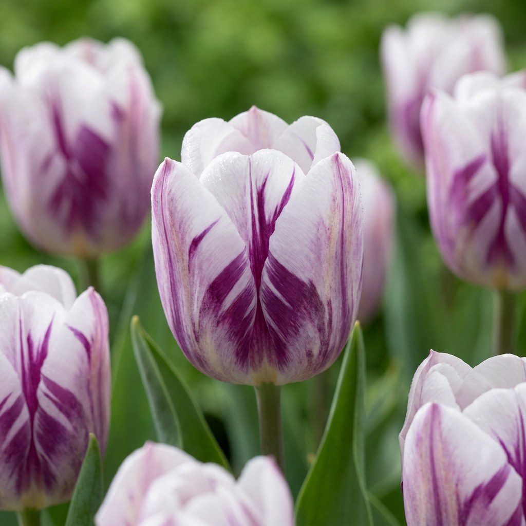 Tulpen Flaming Flag in bloei