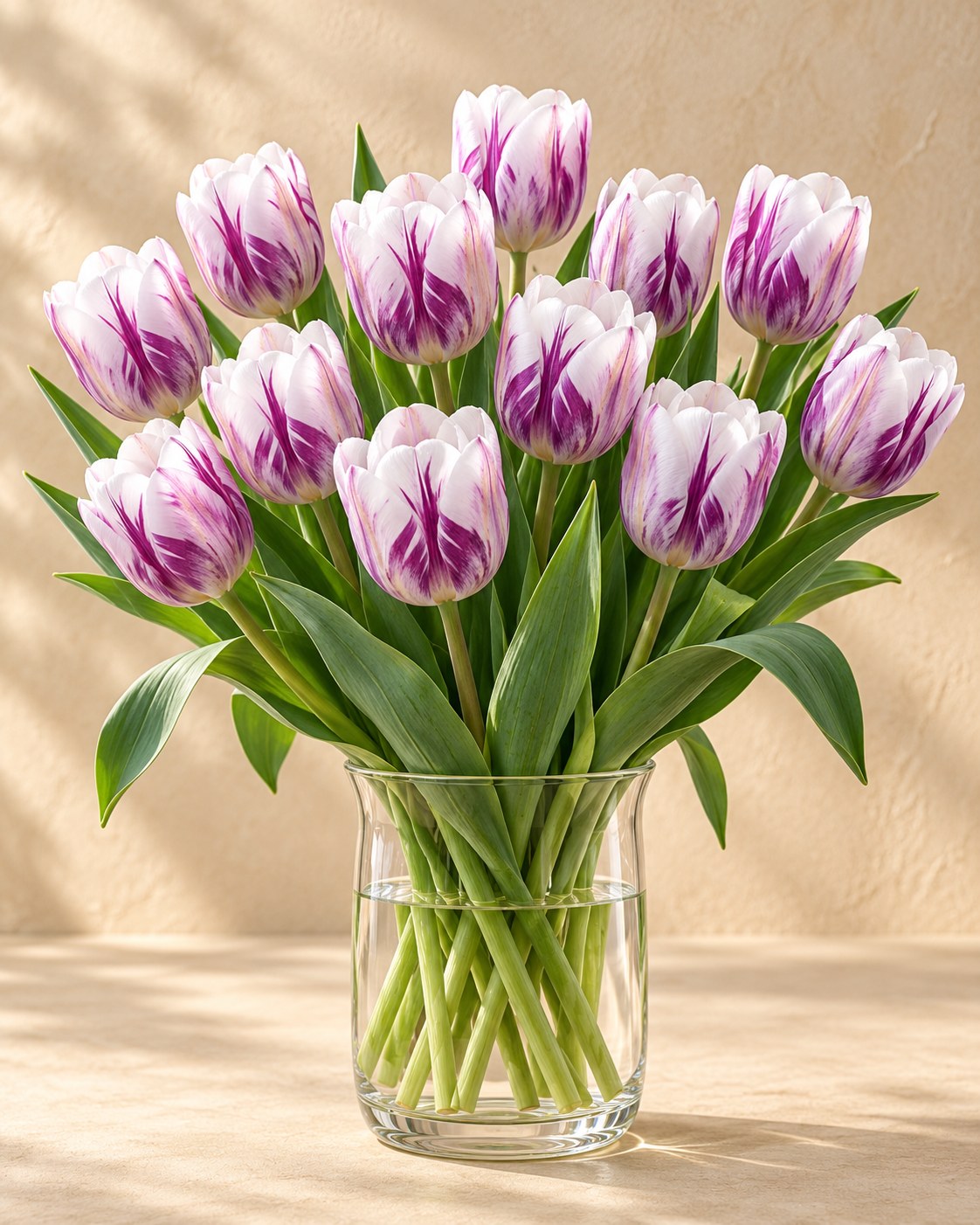 Tulpen Flaming Flag in bloei in een vaas