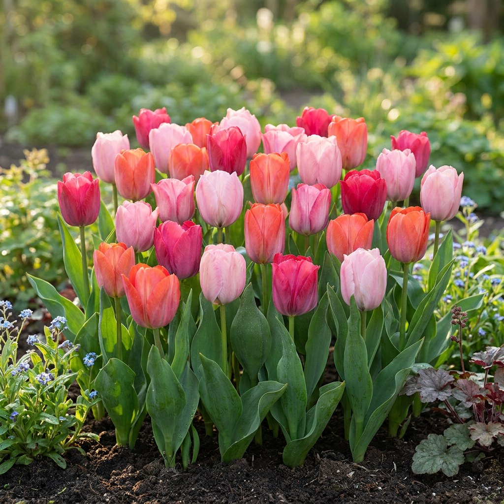 Tulpen Positive Vibe in bloei in de tuin