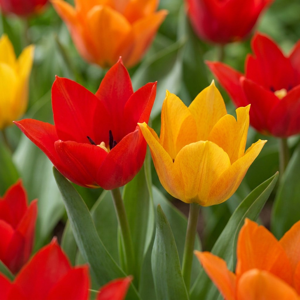 Tulpen Praestans mix in bloei