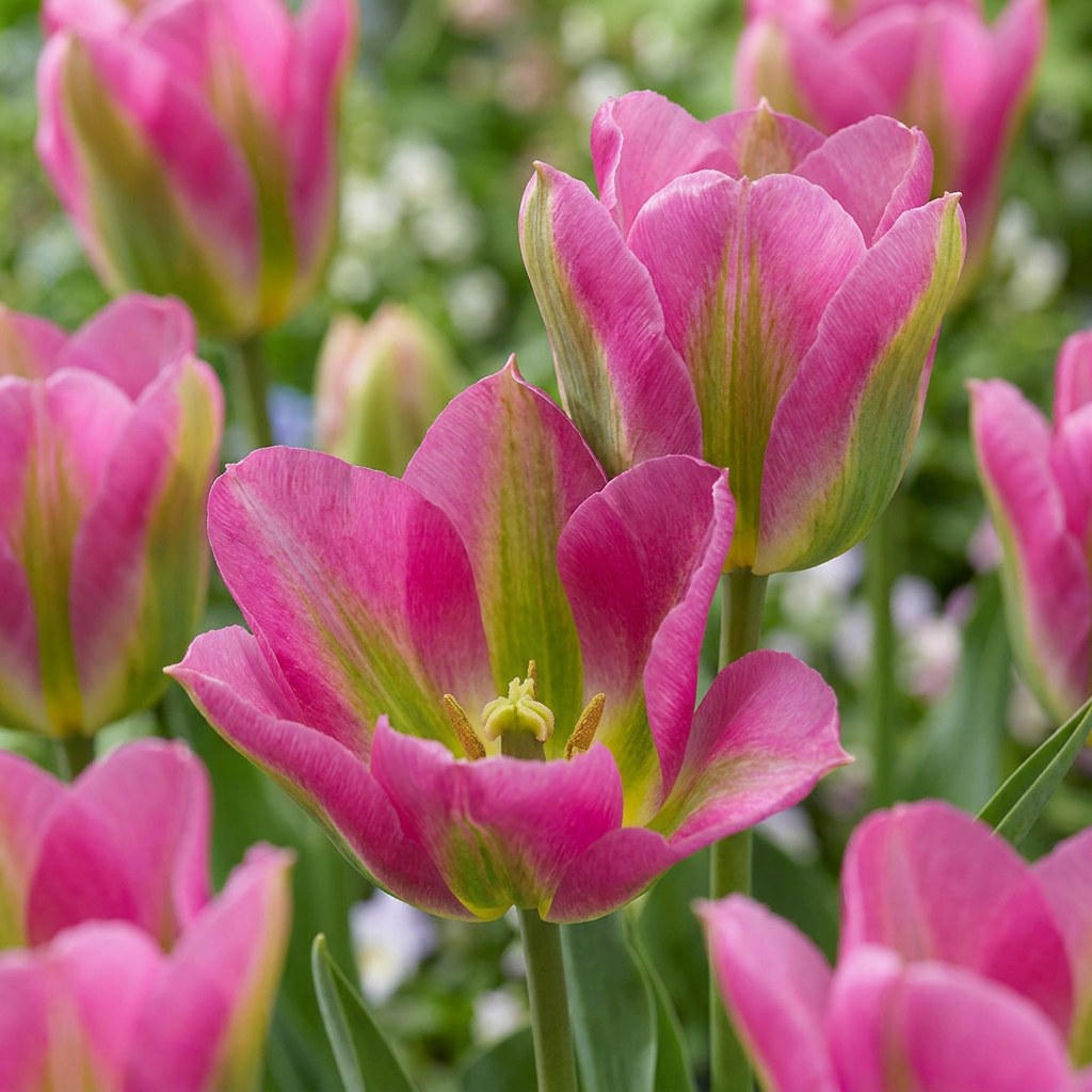 Tulpen Strawberry Lemonade in bloei