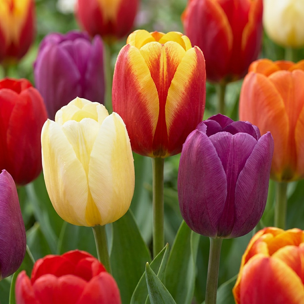 Tulipanløg Triumf mix i blomst