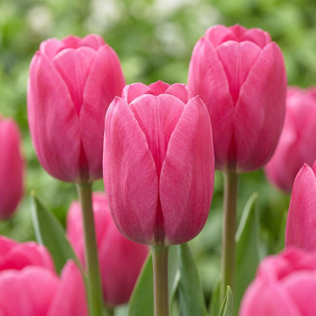 Tulipanløg Triumph Pink i blomst