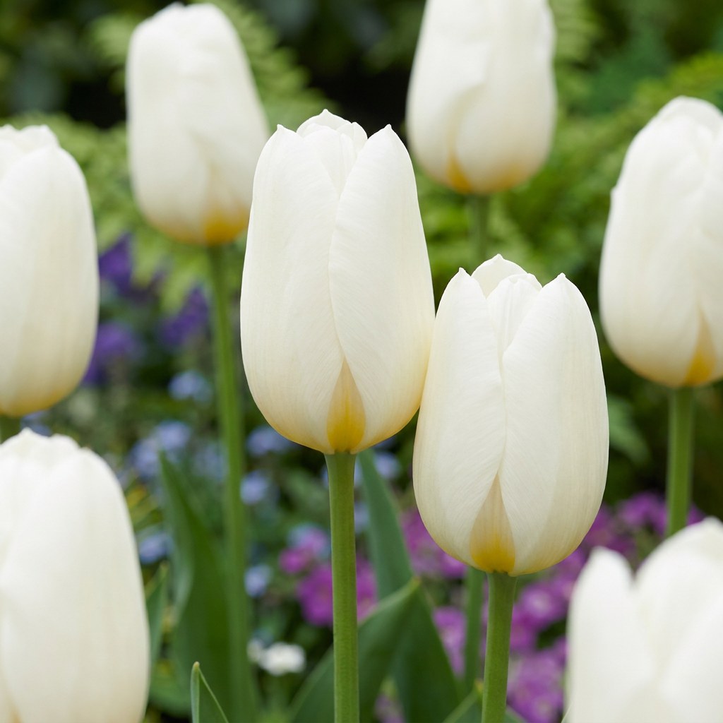 Tulpen Triumph White in bloei